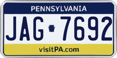 PA license plate JAG7692