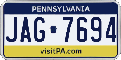 PA license plate JAG7694