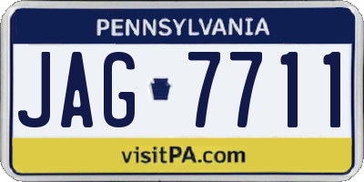 PA license plate JAG7711