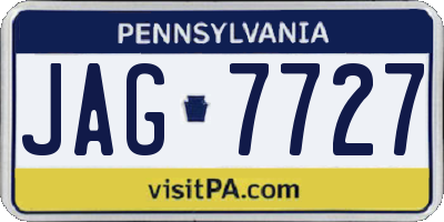 PA license plate JAG7727