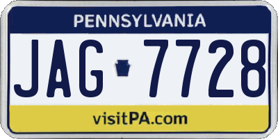 PA license plate JAG7728