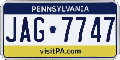 PA license plate JAG7747