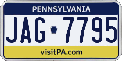 PA license plate JAG7795