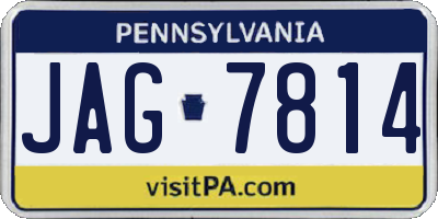 PA license plate JAG7814