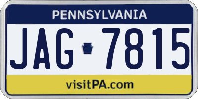 PA license plate JAG7815