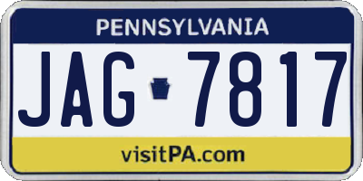 PA license plate JAG7817