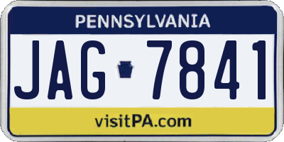PA license plate JAG7841