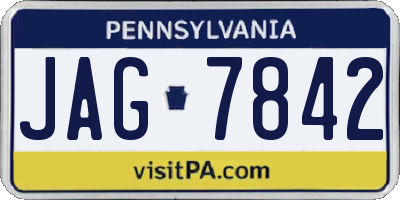 PA license plate JAG7842