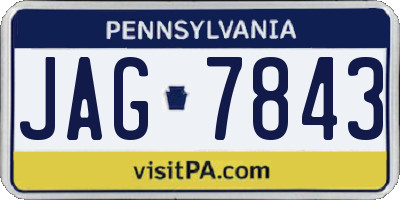 PA license plate JAG7843