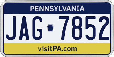 PA license plate JAG7852