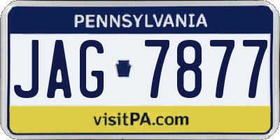 PA license plate JAG7877
