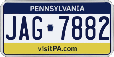 PA license plate JAG7882