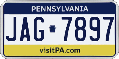 PA license plate JAG7897