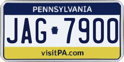 PA license plate JAG7900