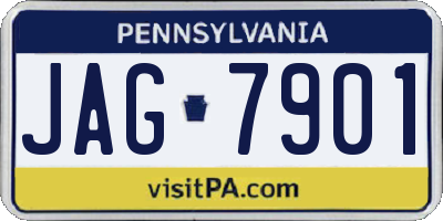 PA license plate JAG7901