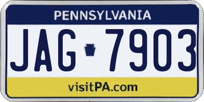 PA license plate JAG7903