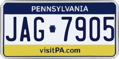 PA license plate JAG7905