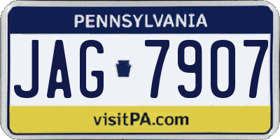 PA license plate JAG7907