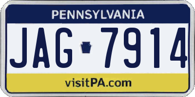 PA license plate JAG7914