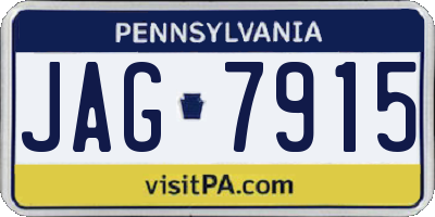 PA license plate JAG7915
