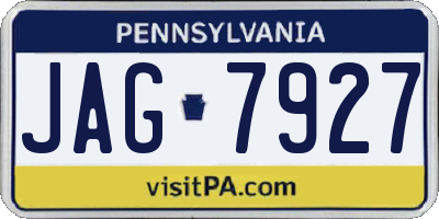 PA license plate JAG7927