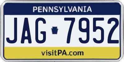 PA license plate JAG7952