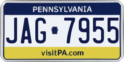 PA license plate JAG7955