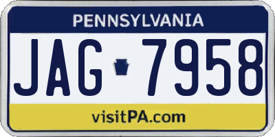 PA license plate JAG7958