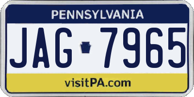 PA license plate JAG7965