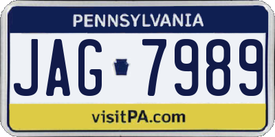 PA license plate JAG7989