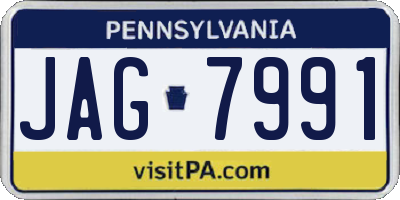 PA license plate JAG7991