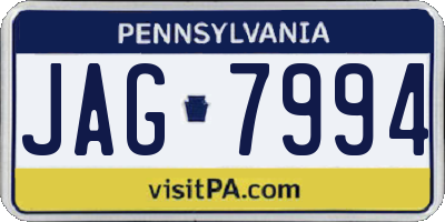 PA license plate JAG7994