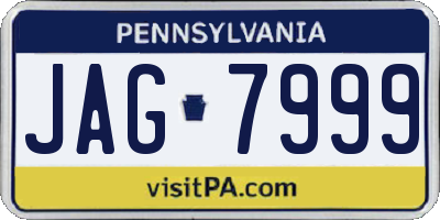 PA license plate JAG7999