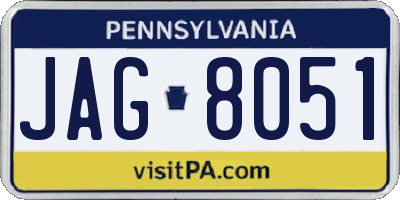 PA license plate JAG8051