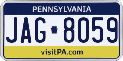 PA license plate JAG8059