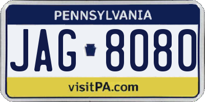 PA license plate JAG8080