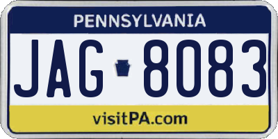 PA license plate JAG8083
