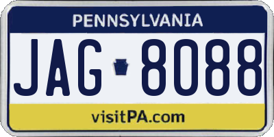 PA license plate JAG8088