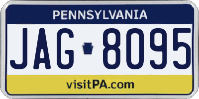 PA license plate JAG8095