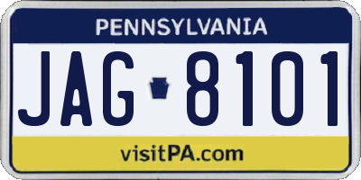 PA license plate JAG8101