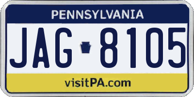 PA license plate JAG8105