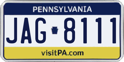 PA license plate JAG8111