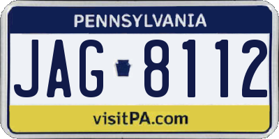 PA license plate JAG8112