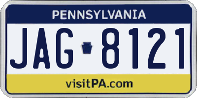 PA license plate JAG8121