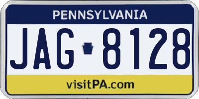 PA license plate JAG8128