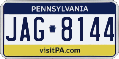 PA license plate JAG8144