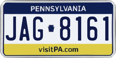 PA license plate JAG8161