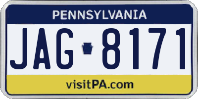 PA license plate JAG8171