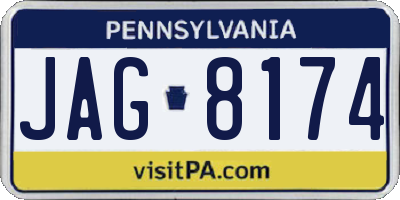 PA license plate JAG8174