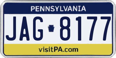 PA license plate JAG8177